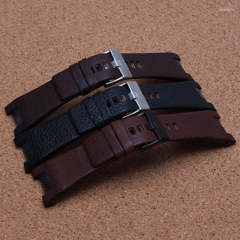Watch Bands Hight Quality 32 17mm Genuine Leather With Stainless Steel Clasp Watchband Strap Dedicated Men Fit DZ4246 DZ1273b