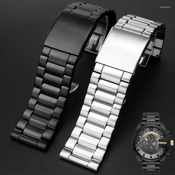 Correas de reloj Correa de acero inoxidable de alta calidad para DZ4316 DZ7395 DZ7305 DZ7330 4358 24mm 26mm 28mm correas de reloj para hombres