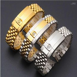 Horlogebanden Hoge kwaliteit horlogebanden voor OYSTERPERTUAL GMT DATEJUST Metalen bandaccessoires Roestvrij stalen armbandketting Hele22223n