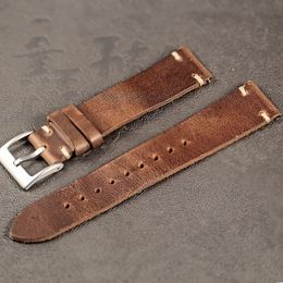 Correas de reloj Horween US Chromexcel Leather Natural Soft Wrap Correas hechas a mano 18 mm 20 mm 22 mm 230628