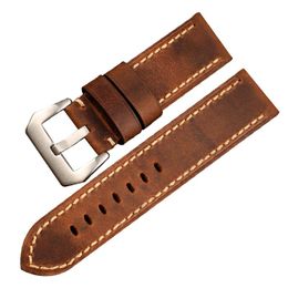 Bekijk banden Italiaanse lederen horlogeband groothandel handgemaakte riem 20 21 22 23 24 mm mm bruin mannen pam111 441 vintage oude armband