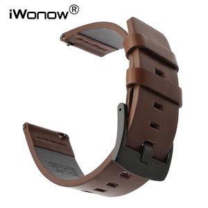 Bekijkbands Italiaanse Oily Leather Watchband 20mm 22 mm voor Galaxy 42mm 46 mm SM-R810 R810 Snelle release Band Sportpols-strap2478