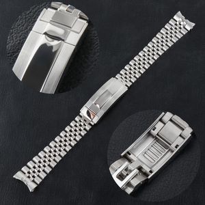 Bracelets de montre Jubilé Bracelet de montre Bracelet en acier inoxydable 316L pour homme 20 mm Boucle à verrouillage argenté pour sous-boîtier de 40 mm