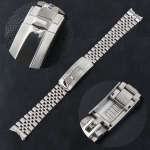 Bekijk Bands Jubilee Watchband Strap Men's 20mm 316L roestvrijstalen stalen armband zilveren Glide-lock gesp voor 40 mm Sub Watch Case 230323