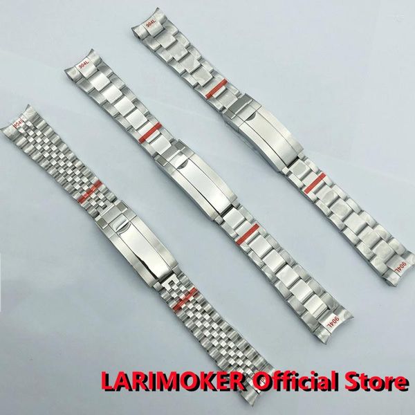 Bracelets de montres LARIMOKER 20mm 904L Bracelet en acier inoxydable massif Boucle déployante Oysters / Jubilee Mens Strap Convient pour boîtier 40mm41mm