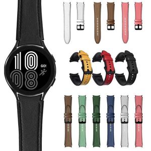 Bracelets de montre en cuir et Silicone, 20mm, pour Galaxy 4, 40mm, 44mm, extrémité incurvée, classique, 46mm, 42mm, Business270Q