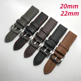 Bracelets de montre Bracelet en cuir pour Galaxy Watch4 Classic Watch3 Band Active 2 Gear S3 22 20mm Bracelet Stitch Design Remplacement203A