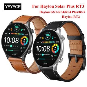 Bandas de reloj Correa de cuero para Haylou GST/Solar Plus RT3 Pulsera Correa RS4/RS4 Plus/Haylou RS3 GS3 RT2 LS10