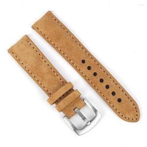 Watch Bands Leather Suede Riem 18 19 20 22mm Snelle release horlogebanden retro vintage handgemaakte vervangende armbandaccessoires