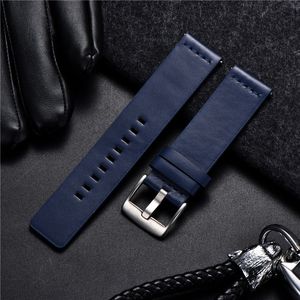 Horlogebanden Lederen horlogeband Zwart Donkerbruin Blauw Kalfsleren band Italiaans 18mm 20mm 22mm 24mm Quick Release Riem 230803