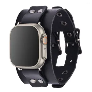 Horlogebanden lederen polsband voor Apple Strap 49 mm 45 mm 44 mm 41 mm 40 mm 42 mm Man stijl armband Iwatch Series 8 Ultra 7 Se 6 5 4 3