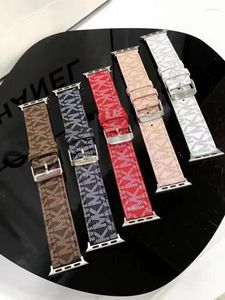 Horlogebanden Brief Lederen Band Voor Apple Band 44mm 45mm 49mm 41mm 40mm Polsband Correa armband IWatch Serie 5 6 SE 7 8 Ultra