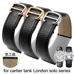Horlogebanden Litchi leren band is geschikt voor tank London serie WSTA0029 WSTA0030 leren band 23 mm voor heren en dames 231108