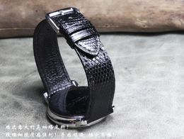 Klockband Lizard Läder Wathband 18 19 20 21 22MM Svart och brunt mjukt armband som passar för mäns armband