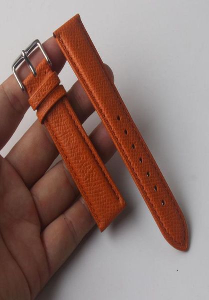Bands de montres Modèle de lézard 14 mm 16 mm 18 mm Bandoues de montre orange durables Cuir authentique avec fermoir à épingle STRAPE SOFT2545764