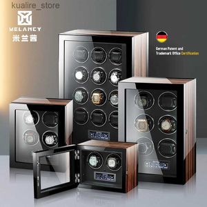 Bandas de reloj Caja de seguridad con enrollador automático de lujo con motor Mabuchi Pantalla táctil LCD y cajas de accesorios de madera Control remoto L240307