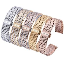 Bandas de reloj Bandas de reloj de metal de lujo 2021 Elegante 20 22 mm Correa de negocios para hombres Plata Rosa Oro Sólido Bracele295D