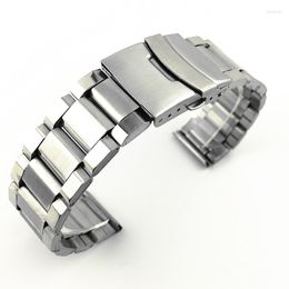 Bracelets de montre de luxe en acier inoxydable, 18 20 22 24mm, pour Galaxy 5 40 44mm, Huawei Gt3pro, Bracelet d'affaires en métal