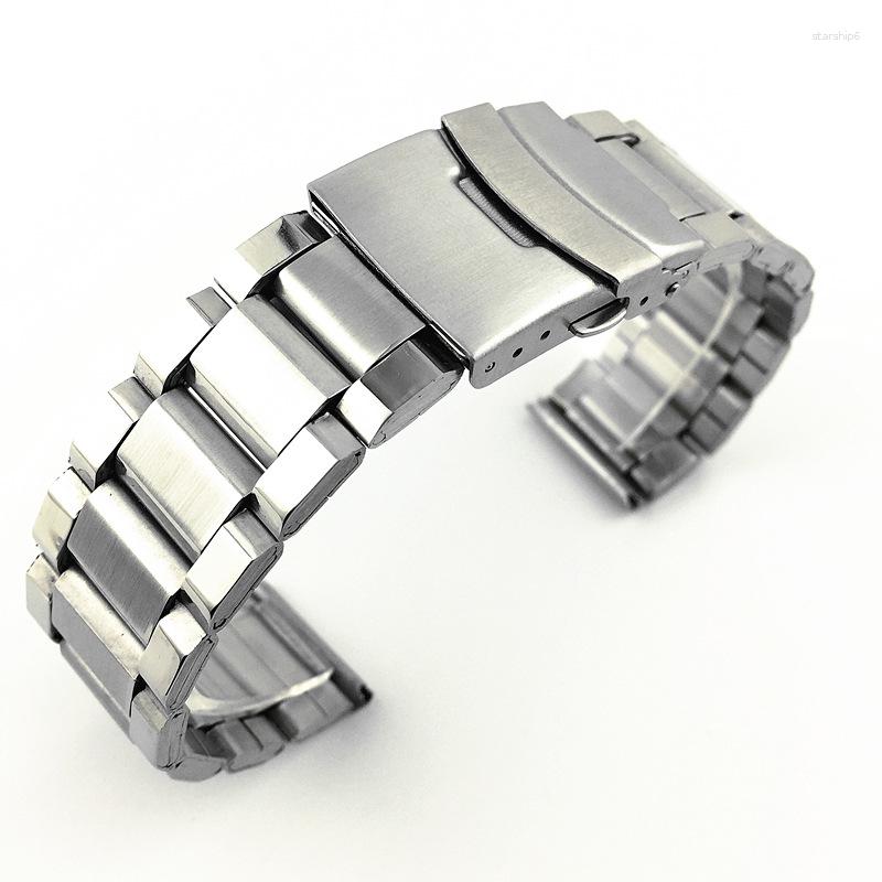 Assista Bandas Luxo Aço Inoxidável Watchbands 18 20 22 24mm para Galaxy 5 40 44mm Strap Huawei Gt3Pro Metal Business Bracelet