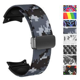 Bracelets de montre bracelets magnétiques pour Galaxy 5 Pro 45mm 44mm 40mm Camouflage fibre de carbone texture impression bande réfléchissante Correa 230831