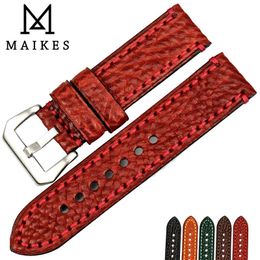 Cinturini per orologi MAIKES accessori per orologi moda 20 22 24 26mm Cinturini in pelle italiana cinturino rosso per cinturino per orologio 230828