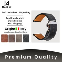 Bekijk bands Maikes Quick Release Strap Butterfly Clasp Cow Leather Made in Toscane Italy Accessoires Bracelet Band 221024