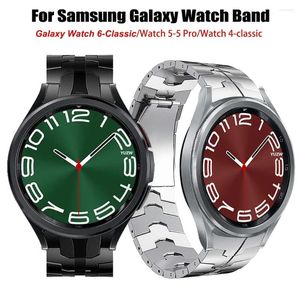 Bracelets de montre Bracelet à maillons en métal pour Samsung Galaxy Band 6 5 4 40mm 44mm Watch6 Classic 43mm 47mm extrémité incurvée bracelet en acier inoxydable ceinture
