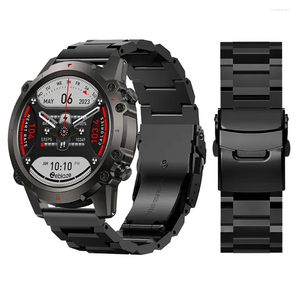 Bracelets de montre en métal et acier inoxydable, pour Zeblaze Stratos 3 / Vibe 7 Pro/Lite, accessoires de Bracelet à maillons Ares