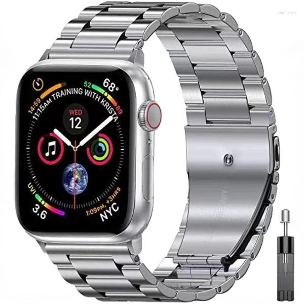 Correas de reloj Correa de metal para Apple Band Ultra 49 mm 45 mm 41 mm Pulsera de acero inoxidable IWatch Series 8 7 6 5 4 SE 44 mm 42 mm 40 mm Cinturón