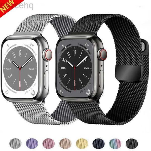 Bracelets de montre milanais bracelet à boucle pour montre Ultra 8 7 6 5 4 SE 45mm 49mm 44mm 41mm 40mm métal magnétique double bande iWatch 3 42mm 24323