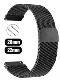 Bekijk banden Milanese lus geschikt voor Samsung Galaxy Watch 6/4/5/Pro/4 Class/Active 2/Gear S3 met 20 mm 22 mm armband geschikt voor GT 3-2E-band 240424