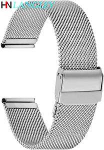 Bracelets de montre Bracelet de montre milanais bracelet en acier inoxydable bracelet de remplacement largeur 12mm 13mm 14mm 16mm 17mm 18mm 19mm 20mm 22mm avec broche à outils 231207