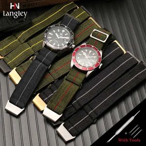 Bracelets de montre Sac de parachute militaire Sangle en nylon élastique Bande étanche Armée Sport Dropshipping + Outils 20mm 22mm Y240321