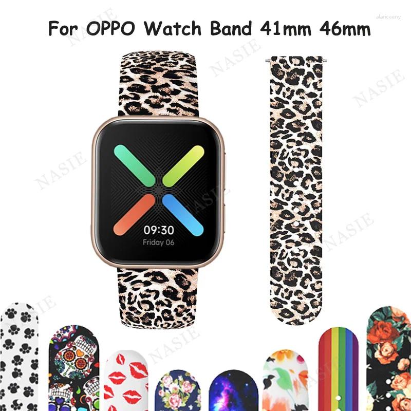 Bandas de relógio Multicolor Silicone Strap para Oppo 46mm 41mm Pulseira Substituição Sport Smart Watchband