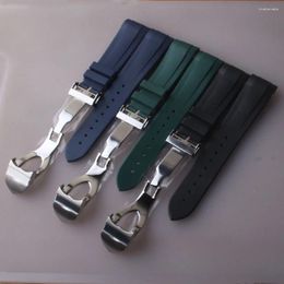 Horlogebanden natuurlijk rubber Silione horlogeband 22 mm voor Black Bay 1958 GMT 41 mm Pelagos blauw groen sportband cadeaugereedschap gebogen uiteinde heren