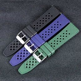 Bracelets de montre Nouveau bracelet en caoutchouc fluoré en trois dimensions en nid d'abeille, accessoires de bande à libération rapide pour 18mm 20mm 22mm Q231212