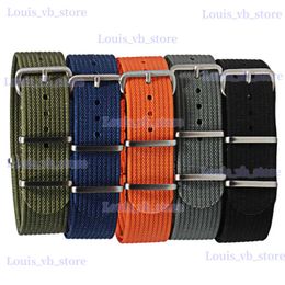 Bracelets de montre Nouveau bracelet en nylon nervuré 20 mm 22 mm Sangles en nylon tressé Accessoires de bande en tissu balistique pour bande militaire T240227