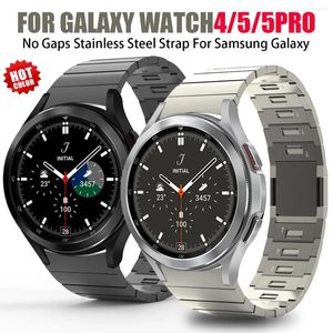 Horlogebanden Geen Gap Stalen Band Voor Samsung Galaxy 5 Pro 45mm/Watch5/4 44mm 40mm/Watch 4 Classic 46mm 42mm Gebogen End Link Armband