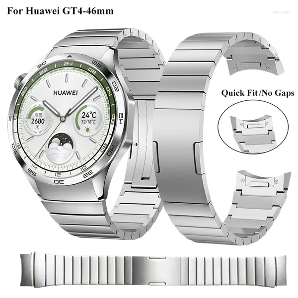 Bandas de reloj Sin espacios Correa de pulsera de eslabones de metal para Huawei Gt4 46 mm Reemplazo de banda Accesorios de reloj de estilo oficial