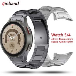 Horlogebanden Geen hiaten Titanium metalen band voor Samsung Galaxy Watch 5 Pro 45 mm 40 mm 44 mm riem Horlogeband voor Samsung Watch4 Classic 46 mm 42 mm T221213