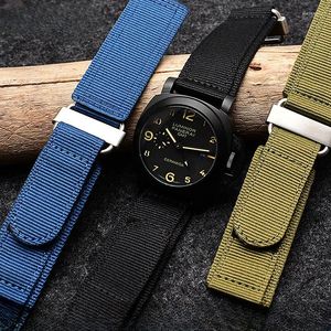 Horlogebanden Nylon Klittenband Horlogeband Voor Bell Ross Panerai Buitensporten Effen Canvas 24 22 Geïntegreerde Accessoires