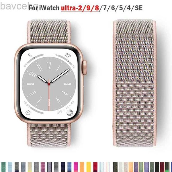 Correas de reloj Lazo de nailon 44 mm 40 mm 45 mm 41 mm 42 mm 38/45 mm pulsera deportiva para correa de reloj iwatch series 9 8 7 se 6 5 3 Ultra 2 49 mm Correa 24323