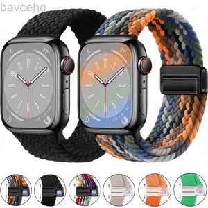 Horlogebanden Nylon band 9 8 7 45 mm 41 mm Ultra/2 49 mm magnetische verstelbare ademende band voor horloge geschikt voor iWatch 6 5 4 3SE 44 mm 40 mm 42 mm 24323