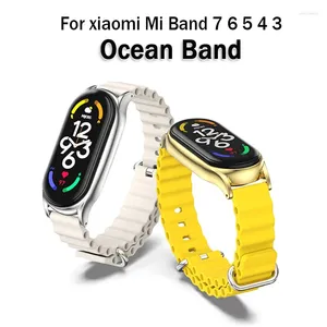 Bracelets de montre Bracelet océan pour Mi 7 6 Bracelet Smartwatch Sport Bracelet en Silicone Miband5 Correa remplacement Xiaomi 3 4 5