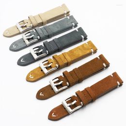 Bracelets de montre Onthelavel qualité cuir suédé velours gris bracelet 18 20 22mm accessoires de bande de remplacement boucle en acier inoxydable # E