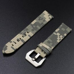 Horlogebanden Onthelevel canvas waterdichte band 20 22 mm militaire camouflage horlogeband voor met roestvrijstalen gesp # D281V