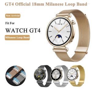 Horlogebanden Originele lichtgouden Milanes-band voor Huawei GT4 41 mm Milanese 46 mm officiële band