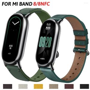 Horlogebanden Originele band voor Xiaomi Mi Band 8 Armband Mode lederen vervangende polsband Miband NFC Correa Canvas bandjes