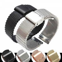 Bracelets de montre bracelet en acier inoxydable de précision 18mm 20mm 22mm2 4mm 10 treillis métallique épais accessoires de longueur réglable 231124