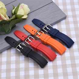 Bekijk bands Premium Grade Vulkanised FKM Rubber Watch Riem 20mm 22 mm 24 mm Quick Release Watchbands 220921